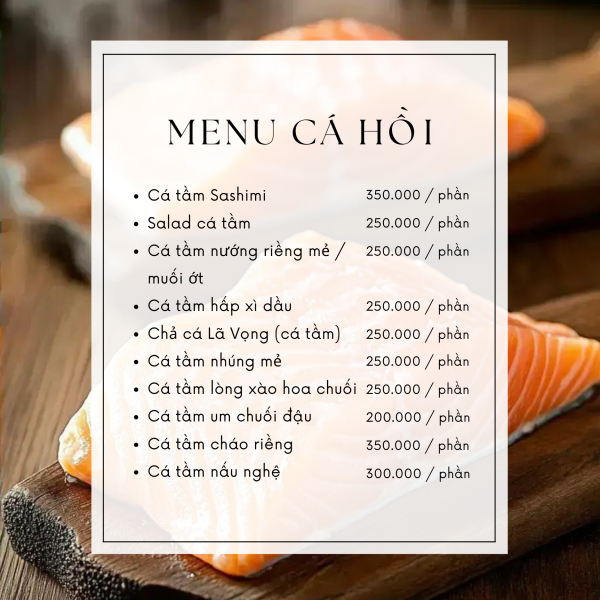 Menu Cá Hồi